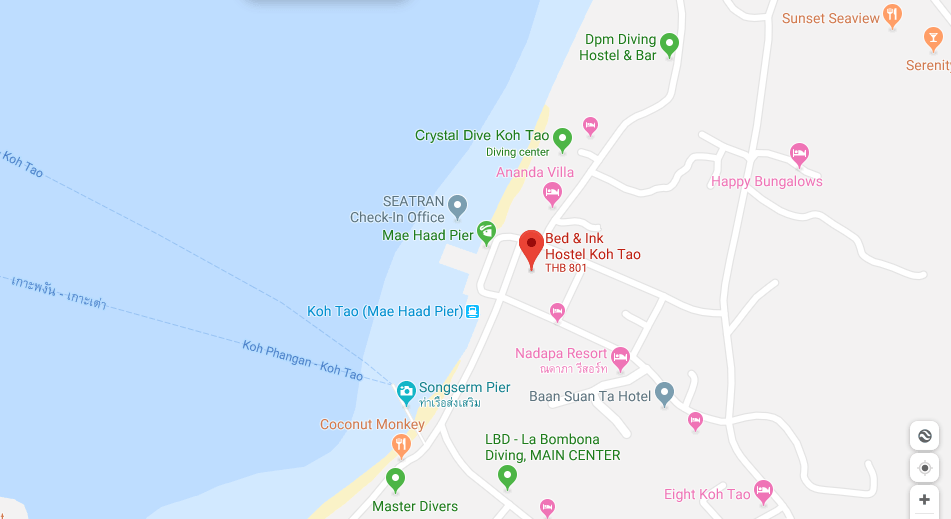 베드 앤 잉크 호스텔 꼬따오 위치