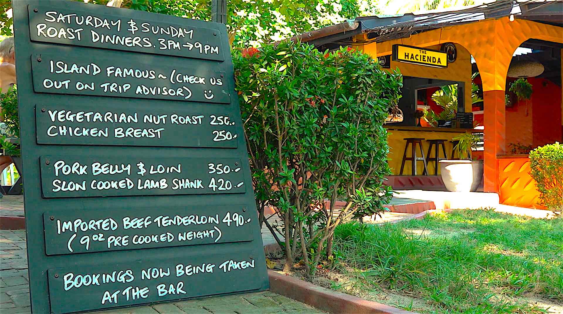 www.thefunkyturtle.com hacienda bar and grill restaurant koh tao food menu