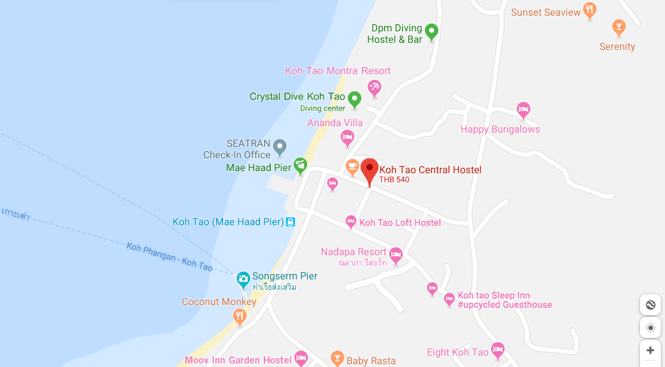 Koh Tao Central Hostel Location