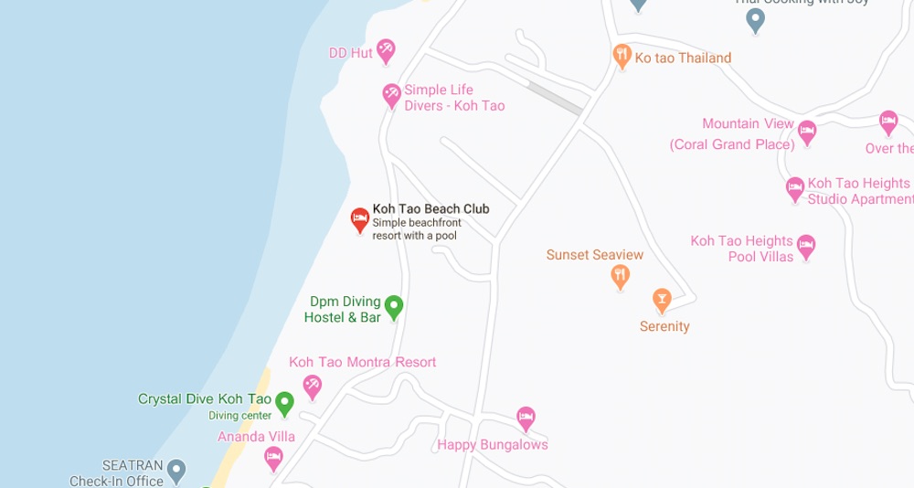 Koh Tao Beach Club Hotel Location