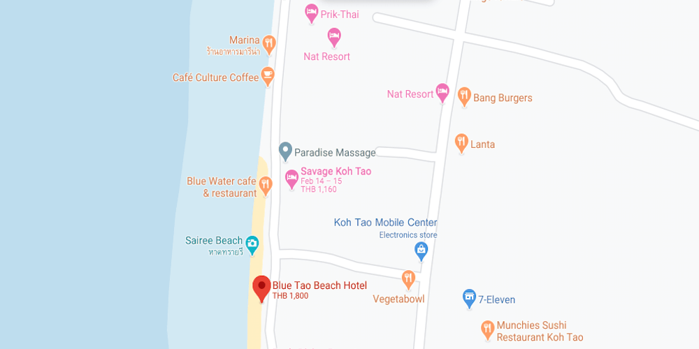 Blue Tao Beach Hotel Location in Sairee