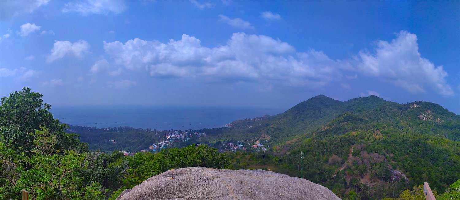 www.thefunkyturtle.com panoramic view from fraggle rock viewpoint koh tao