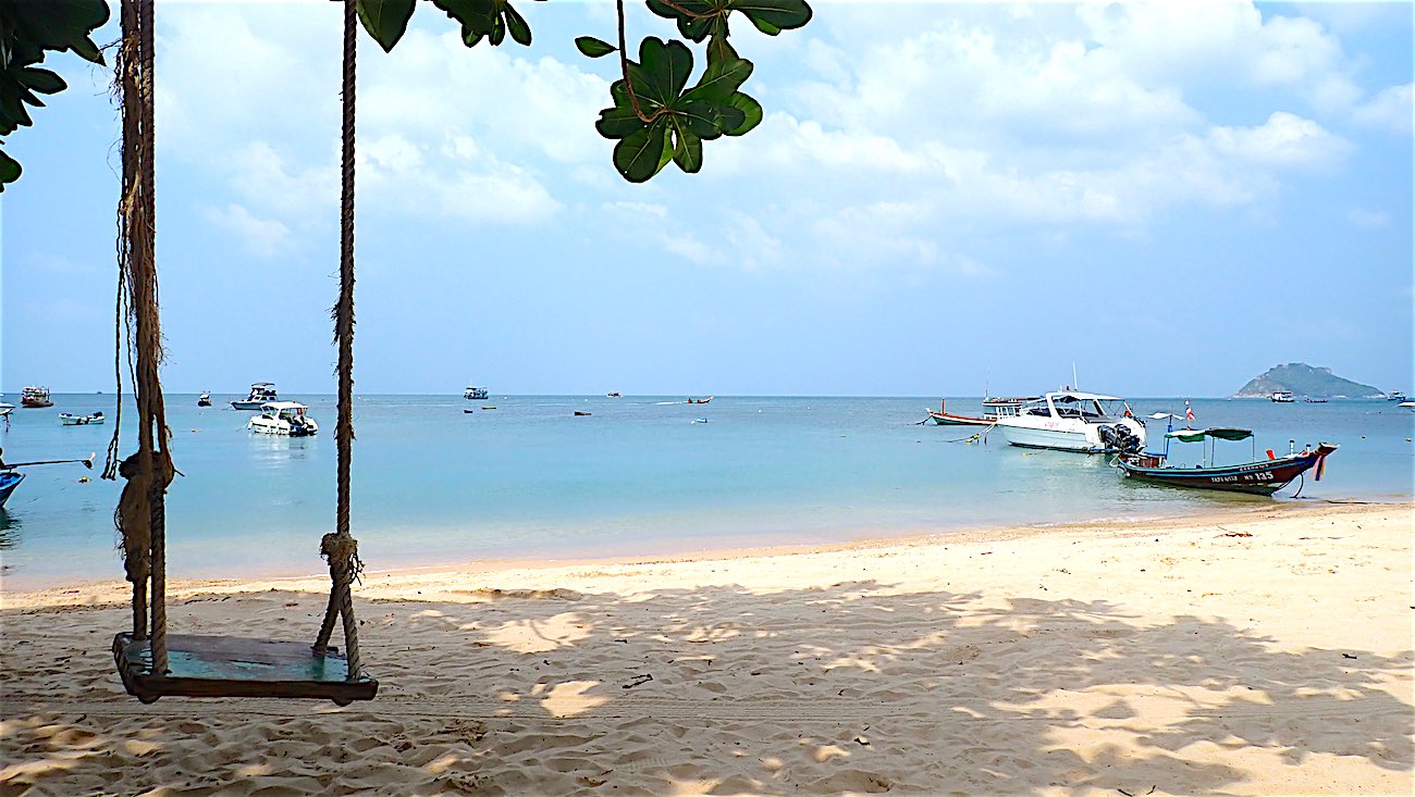 www.thefunkyturtle.com relax on mae haad beach koh tao thailand