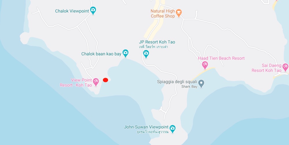 Saan Jao Beach Koh Tao Map Location