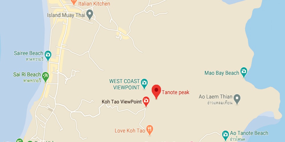 Tanote Peak Viewpoint Map Location