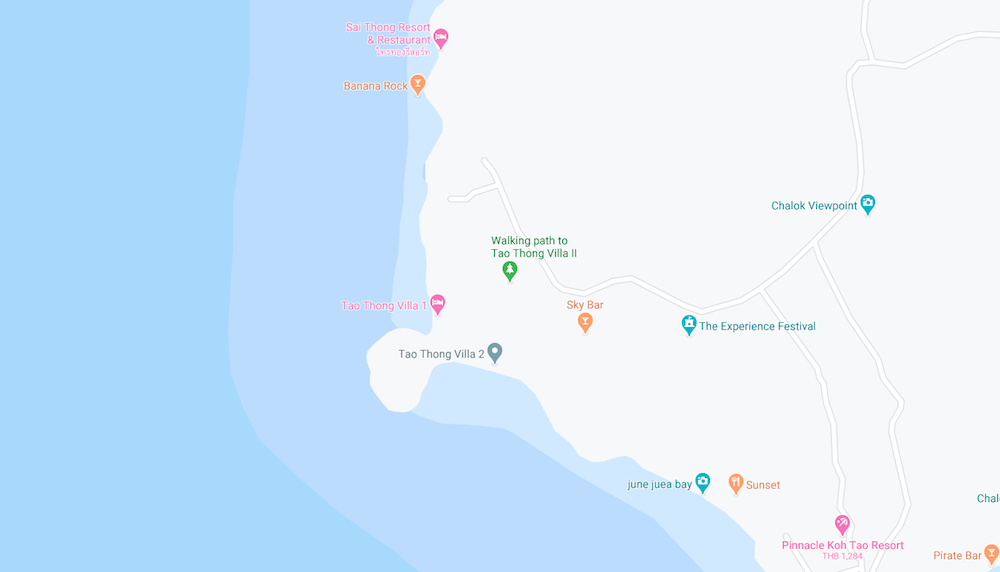 Tao Thong Beach Koh Tao Map Location
