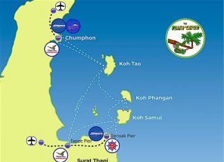 Travel Route Map to Koh Tao